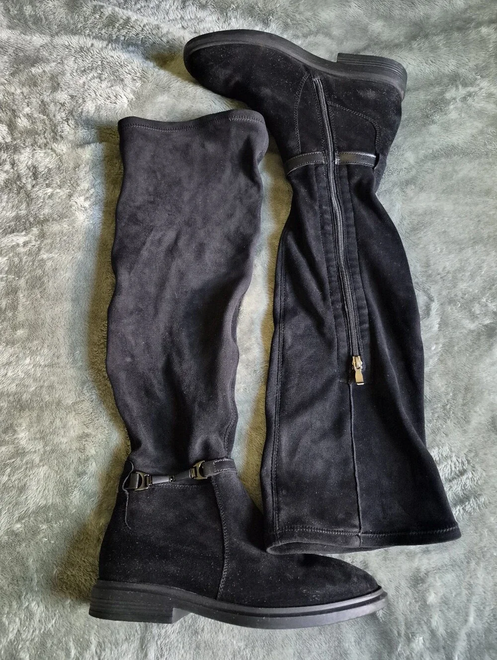 Belwest Black Suede Over The Knee Boots